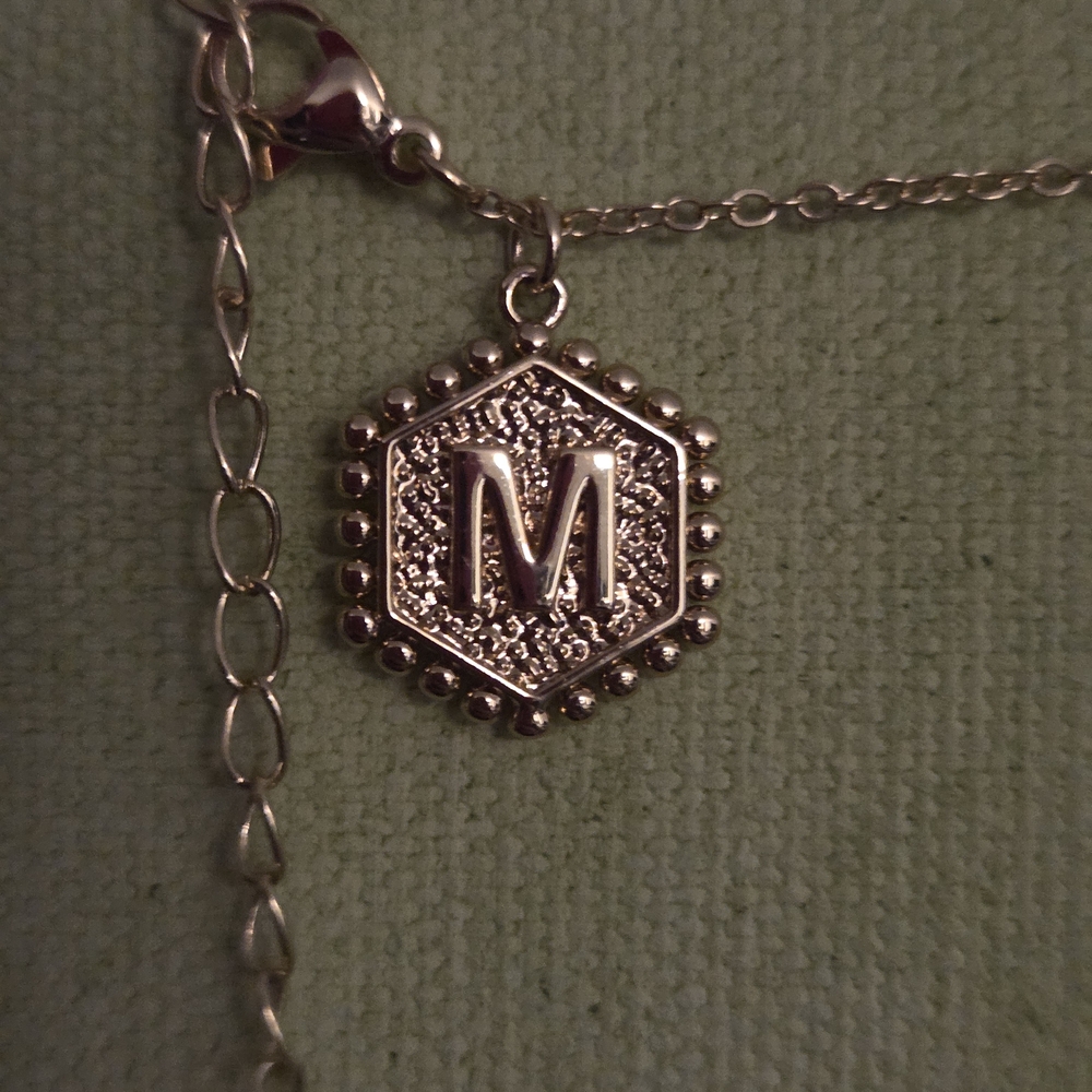Gold Hexagon Pendant Necklace